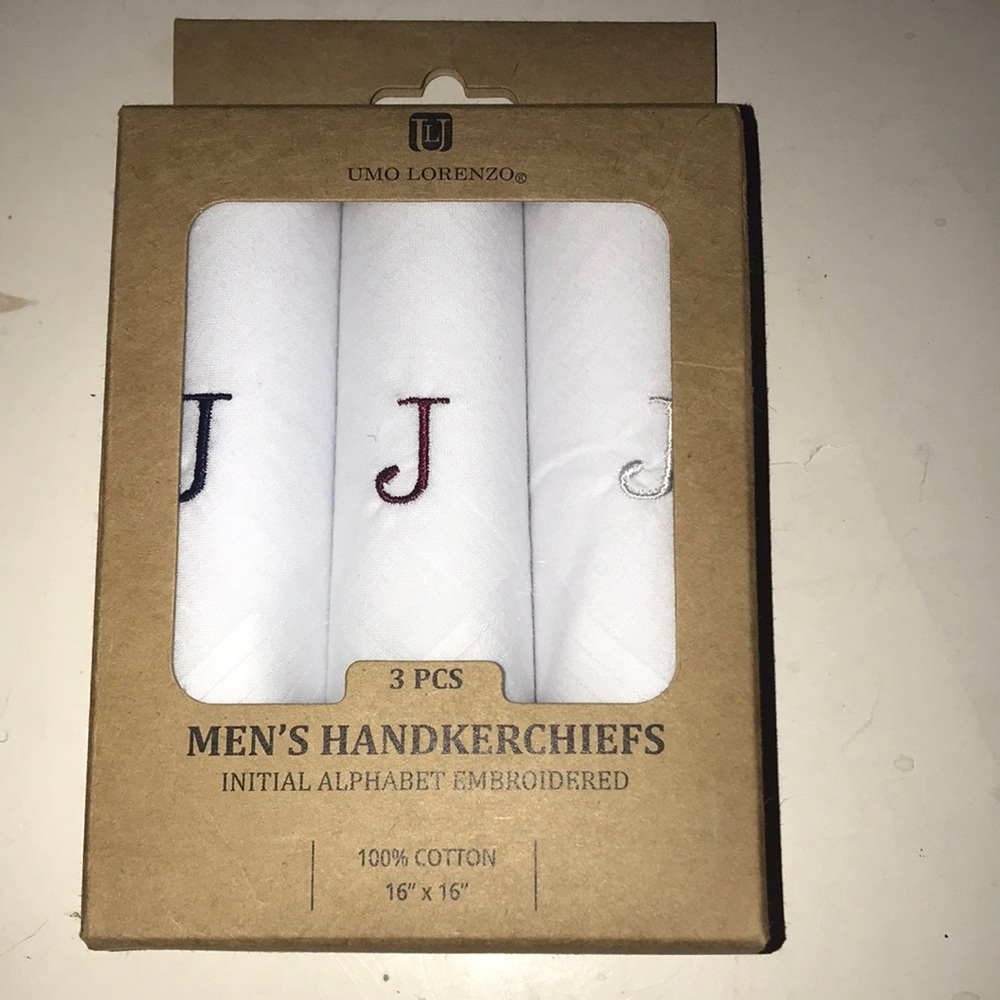 NIP Men's Monogrammed Handkerchiefs